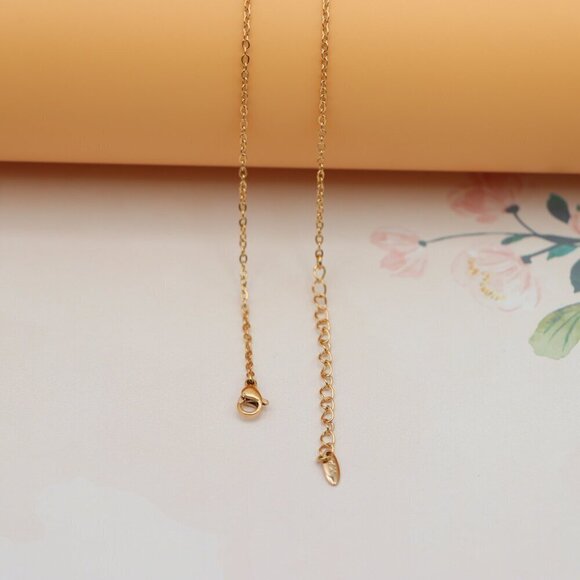 "Elegant Rose Gold Plated Necklace w/ CZ Pendant,  XPNL0159 - Picture 12 of 13